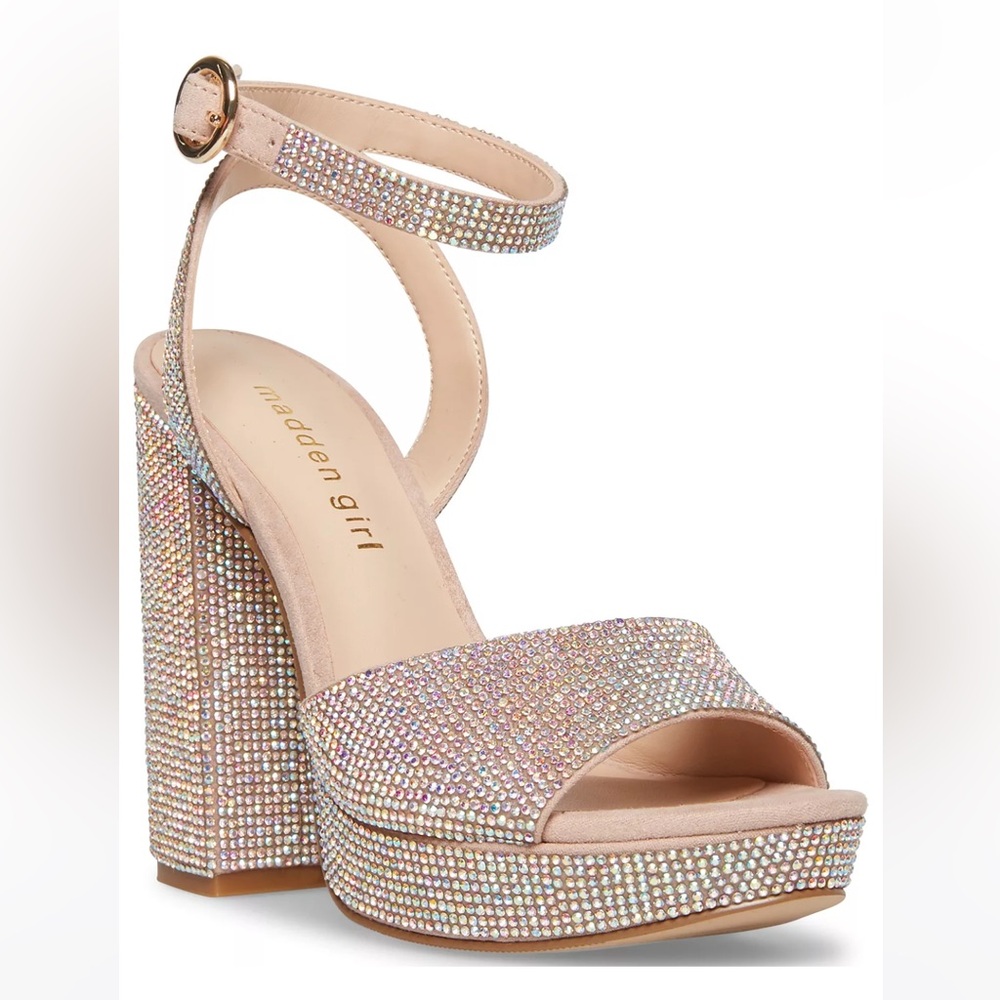 Madden girl rhinestone platform heels.